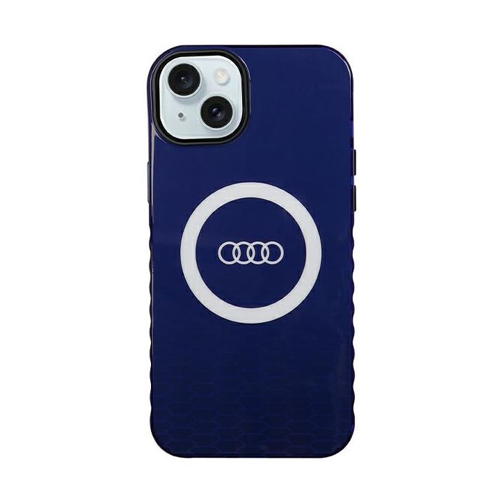 Audi IML Big Logo MagSafe Case iPhone 15 Plus / 14 Plus 6.7" niebieski/navy blue hardcase AU-IMLMIP15M-Q5/D2-BE na NearMe.pl