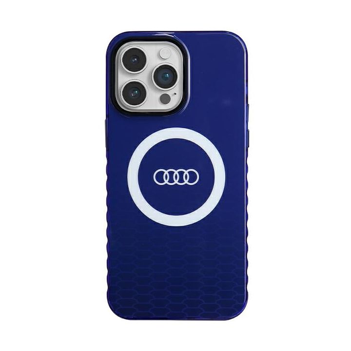 Audi IML Big Logo MagSafe Case iPhone 14 Pro Max 6.7" niebieski/navy blue hardcase AU-IMLMIP14PM-Q5/D2-BE na NearMe.pl