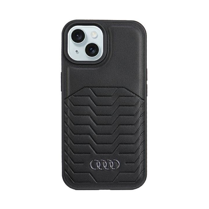 Audi Synthetic Leather MagSafe iPhone 15 Plus / 14 Plus 6.7" czarny/black hardcase AU-TPUPCMIP15M-GT/D3-BK na NearMe.pl
