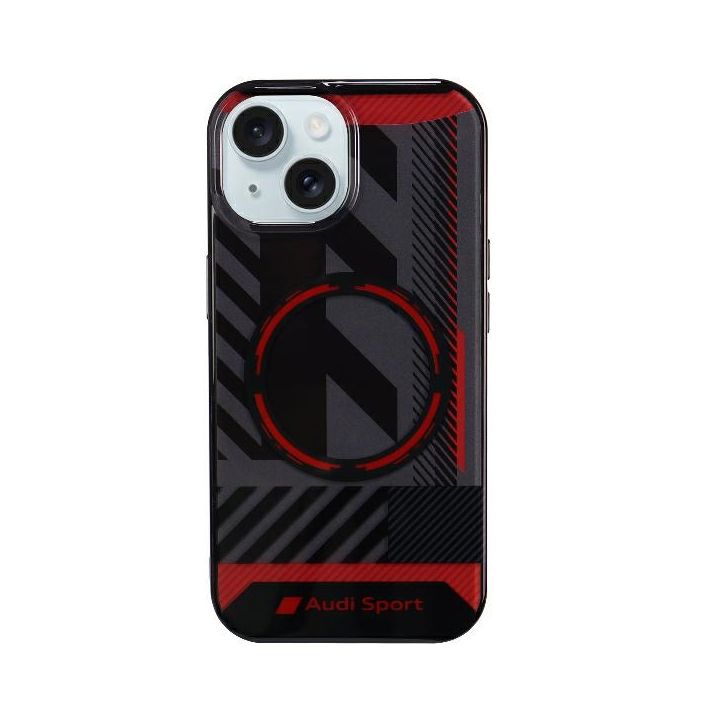 Audi IML Sport MagSafe Case iPhone 15 / 14 Plus Plus 6.7" czarny/black hardcase AU-IMLMIP15M-RSQ/D2-BK na NearMe.pl