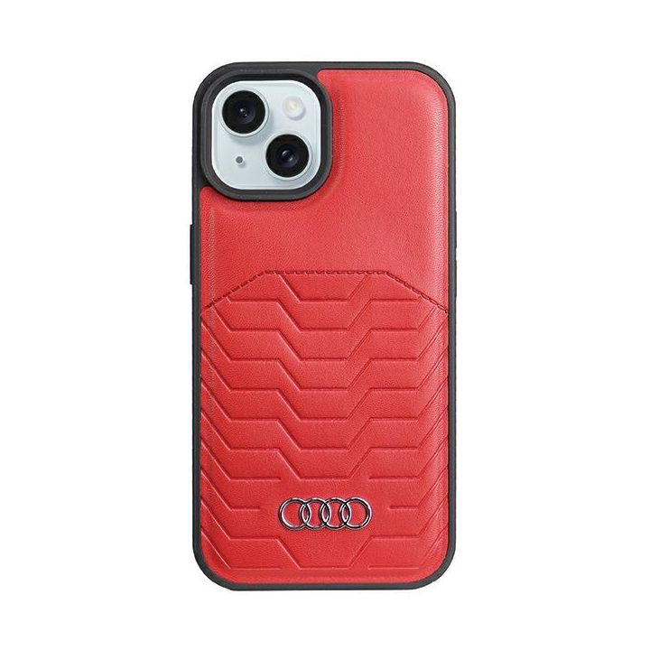 Audi Synthetic Leather MagSafe iPhone 15 / 14 / 13 6.1" czerwony/red hardcase AU-TPUPCMIP15-GT/D3-RD na NearMe.pl
