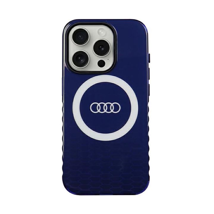 Audi IML Big Logo MagSafe Case iPhone 15 Pro 6.1" niebieski/navy blue hardcase AU-IMLMIP15P-Q5/D2-BE na NearMe.pl