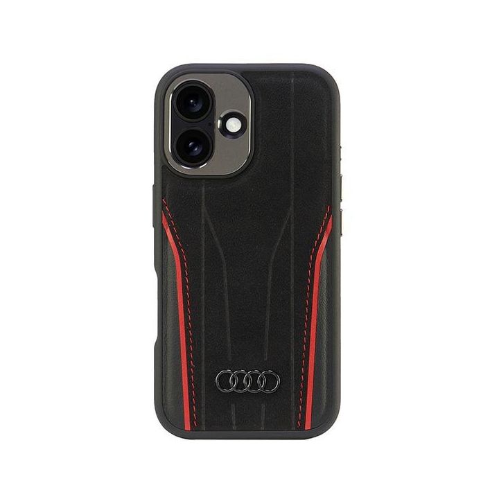 Audi Genuine Leather MagSafe iPhone 166.1" czarno-czerwony/black-red hardcase AU-TPUPCMIP16-R8/D3-RD na NearMe.pl