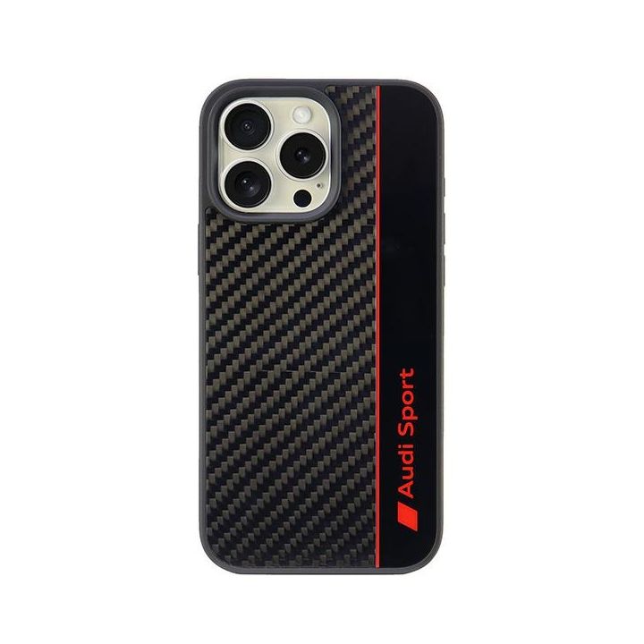 Audi Carbon Fiber Stripe iPhone 16 ProMax 6.9" czarny/black hardcase AUS-TPUPCIP16PM-R8/D1-BK na NearMe.pl