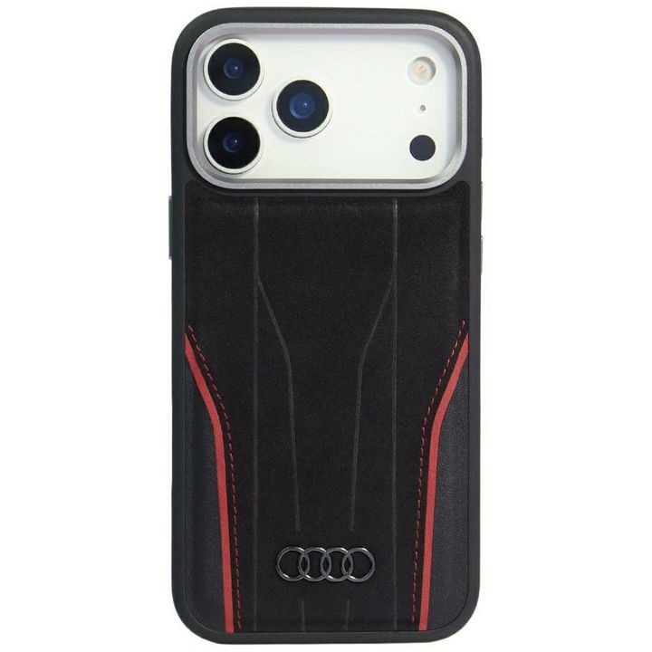 Etui Audi R8 Genuine Leather MagSafe do  iPhone 17 Pro Max czarno-czerwony na NearMe.pl