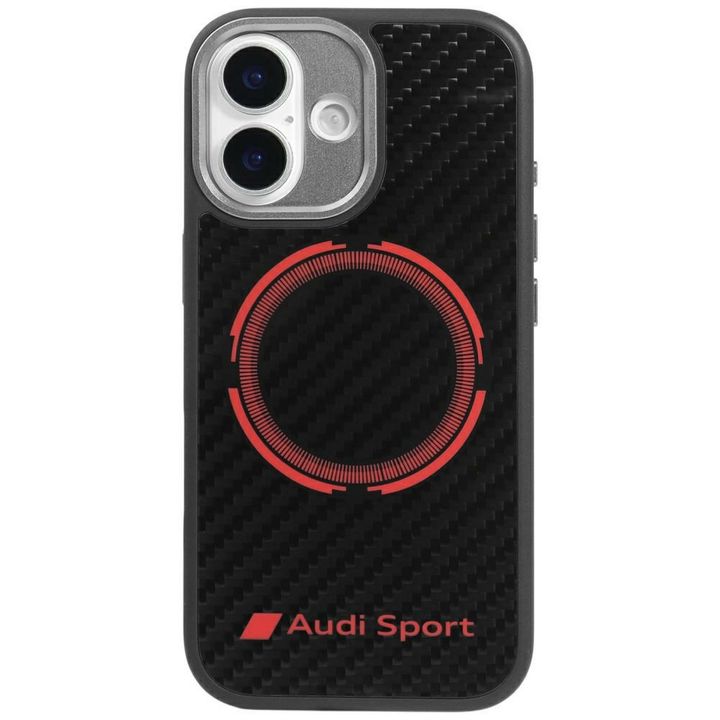 Etui Audi RSQ Carbon Fiber Sport Red     Circle MagSafe do iPhone 17 czarny na NearMe.pl
