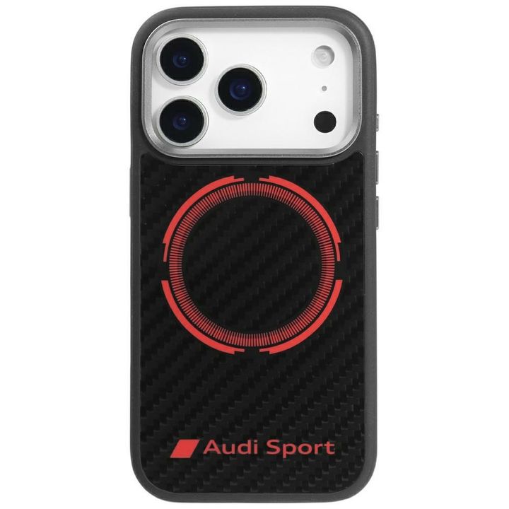 Etui Audi RSQ Carbon Fiber Sport Red     Circle MagSafe do iPhone 17 Pro czarny na NearMe.pl