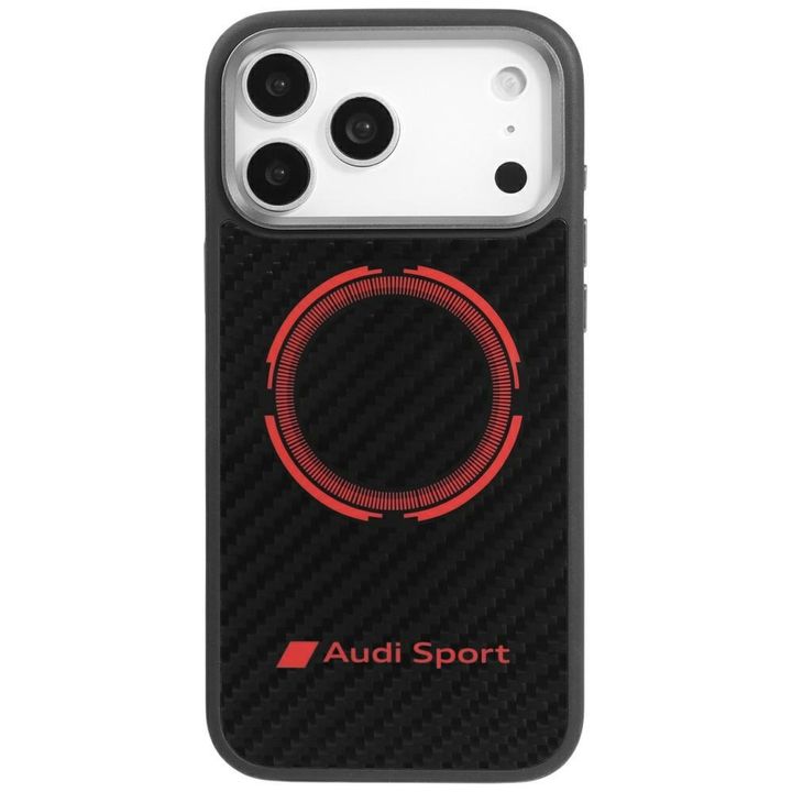 Etui Audi RSQ Carbon Fiber Sport Red     Circle MagSafe do iPhone 17 Pro Max czarny na NearMe.pl