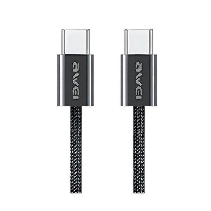 AWEI kabel CL-219T USB-C na USB-C60W czarny/black iPhone 15 na NearMe.pl