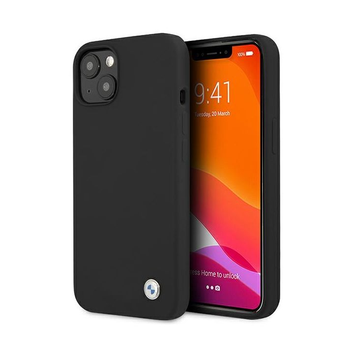 Etui BMW BMHCP13MSILBK iPhone 13 / 14 / 15 6.1" czarny/black hardcase Silicone Signature na NearMe.pl