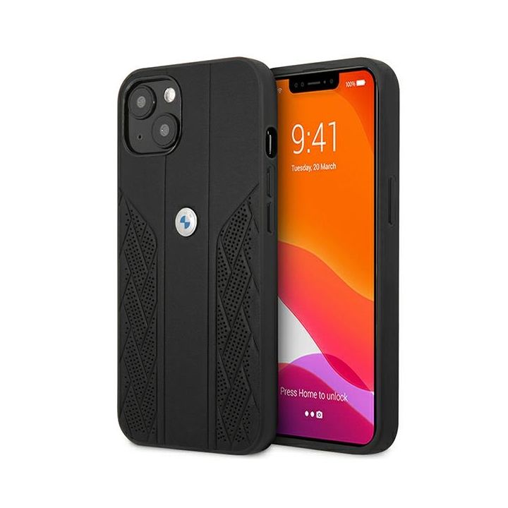 Etui BMW BMHCP13SRSPPK iPhone 13 mini5,4" czarny/black hardcase Leather Curve Perforate na NearMe.pl