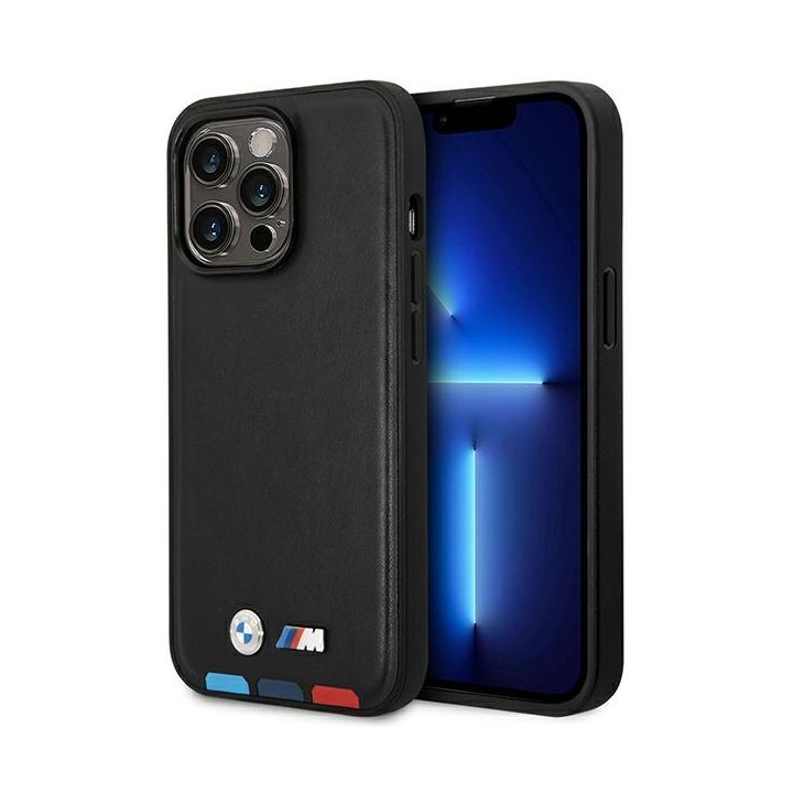 Etui BMW BMHMP14L22PTDK iPhone 14 Pro 6,1" czarny/black Leather Stamp Tricolor Magsafe na NearMe.pl
