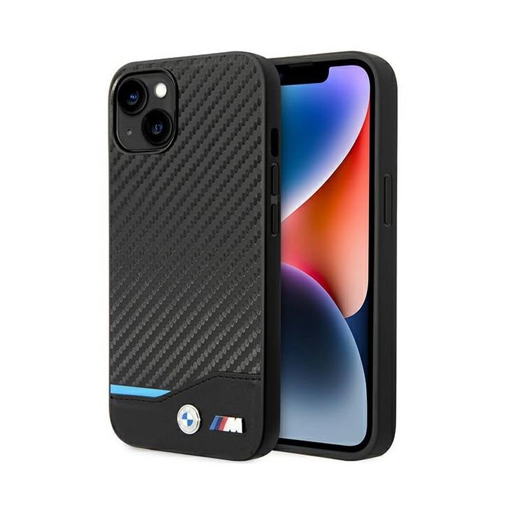Etui BMW BMHCP14S22NBCK iPhone 14 / 15 /13 6.1" czarny/black Leather Carbon na NearMe.pl