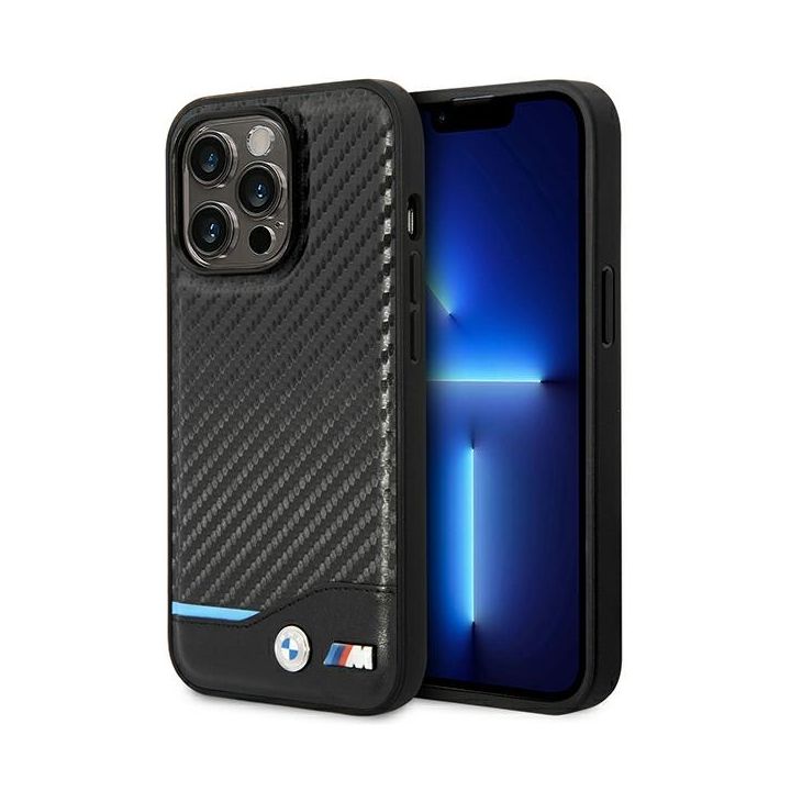 Etui BMW BMHCP14X22NBCK iPhone 14 ProMax 6,7" czarny/black Leather Carbon na NearMe.pl