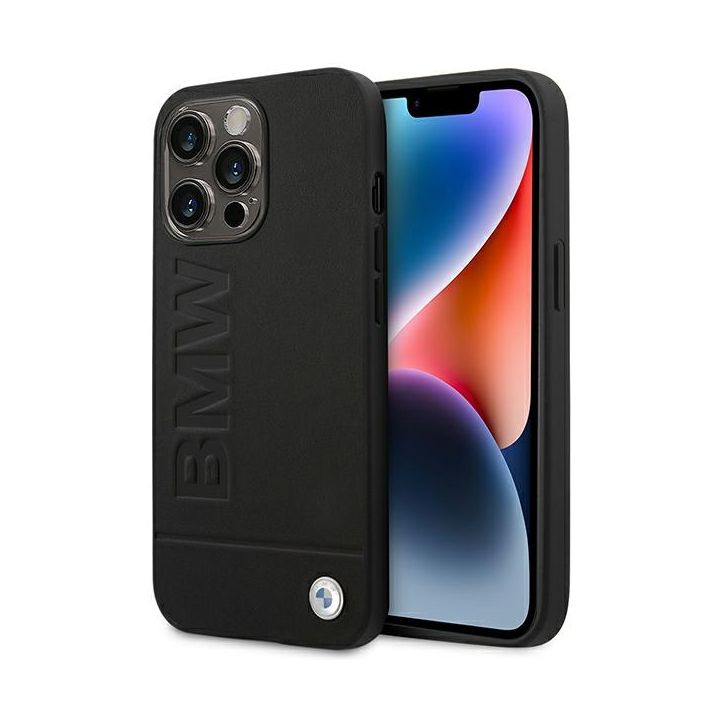 Etui BMW BMHCP14LSLLBK iPhone 14 Pro6,1" czarny/black Leather Stamp na NearMe.pl