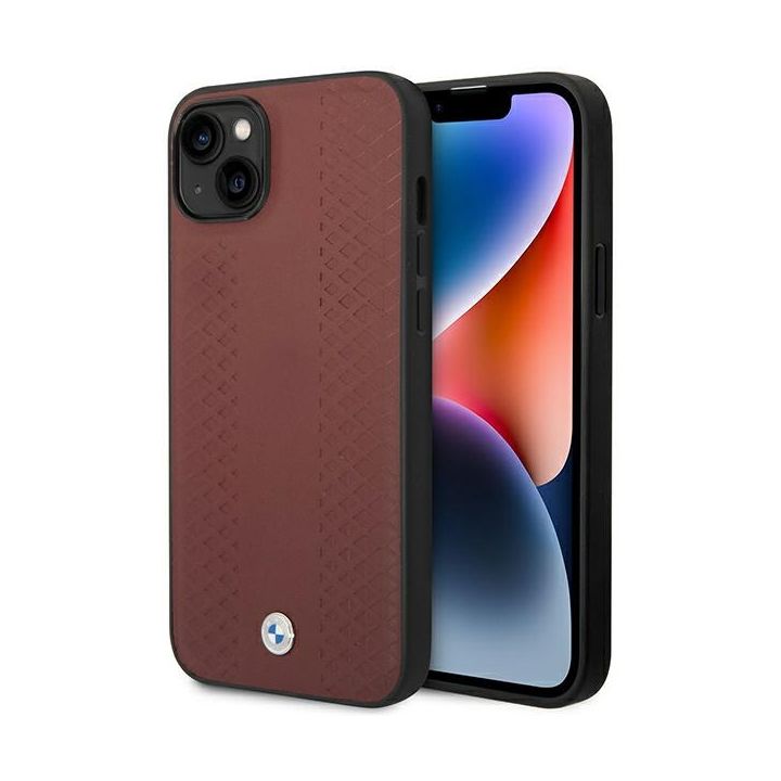 Etui BMW BMHCP14S22RFGR iPhone 14 / 15 / 13 6.1" burgundowy/burgundy Leather Diamond Pattern na NearMe.pl