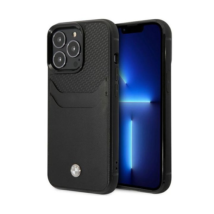 Etui BMW BMHCP14X22RSEPK iPhone 14 Pro Max 6,7" czarny/black Leather Card Slot na NearMe.pl