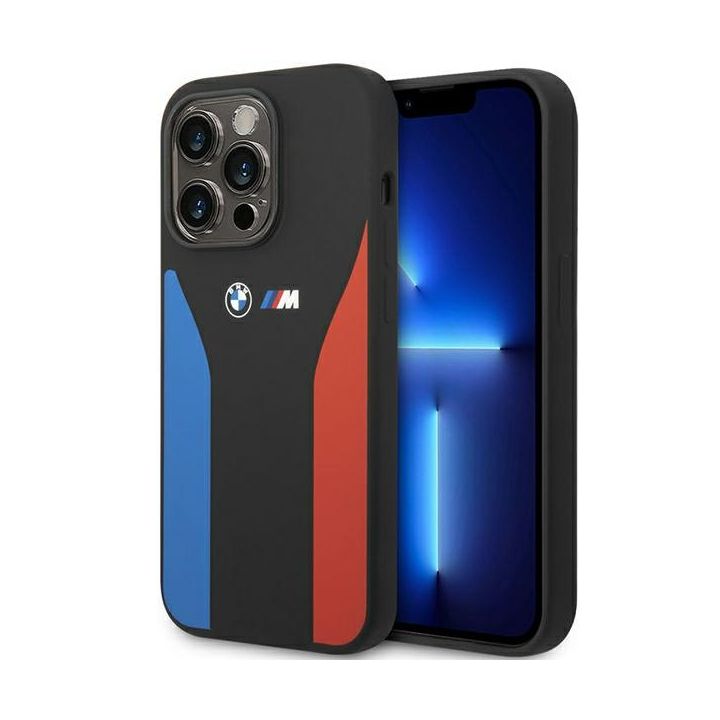 Etui BMW BMHCP14L22SCSK iPhone 14 Pro6,1" czarny/black Silicone Blue&Red Stripes M Collection na NearMe.pl