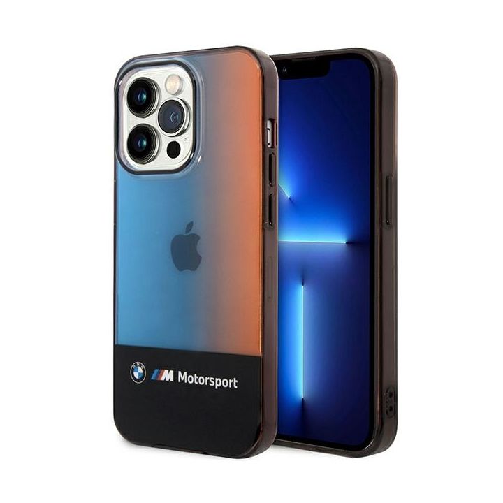 Etui BMW BMHCP14X22HMGK iPhone 14 Pro Max 6,7" czarny/black Half Tricolor na NearMe.pl