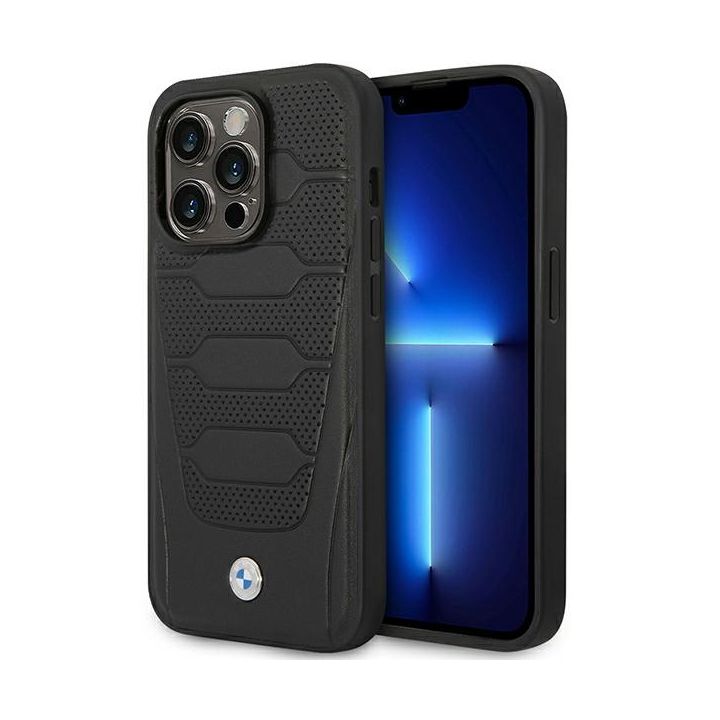 Etui BMW BMHMP14X22RPSK iPhone 14 Pro Max 6,7" czarny/black Leather Seats Pattern MagSafe na NearMe.pl