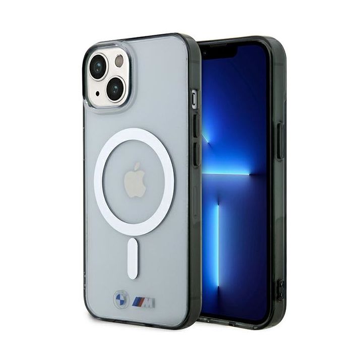 Etui BMW BMHMP14MHCRS iPhone 14 Plus / 15 Plus 6.7" transparent hardcase Silver Ring MagSafe na NearMe.pl