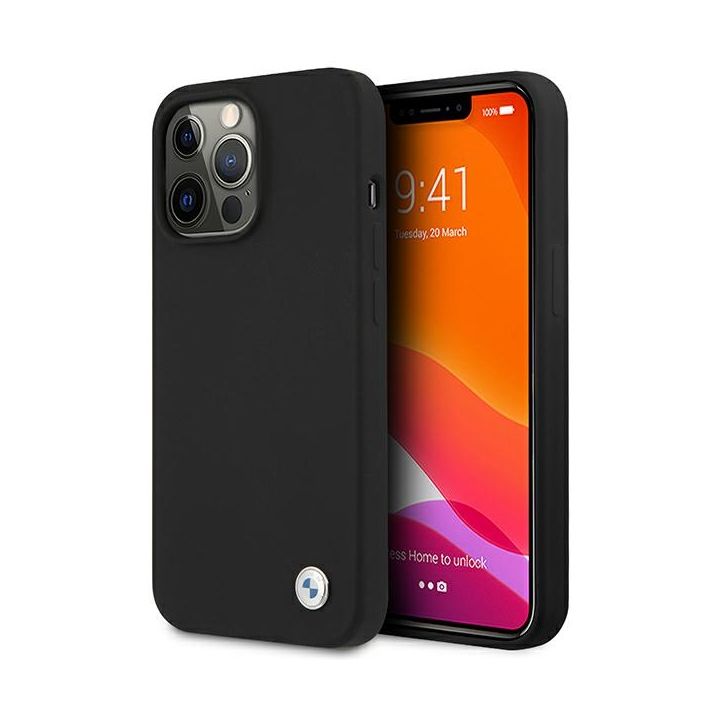 Etui BMW BMHCP13LMSILBK iPhone 13 Pro /13 6.1" czarny/black hardcase Silicone Signature na NearMe.pl