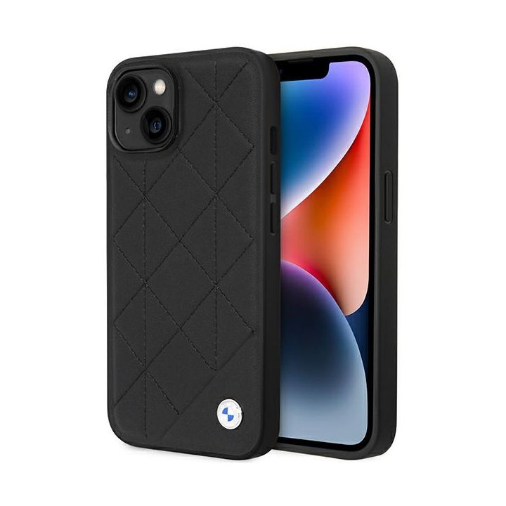 Etui BMW BMHCP14S22RQDK iPhone 14 / 15 / 13 6.1" czarny/black Leather Quilted na NearMe.pl