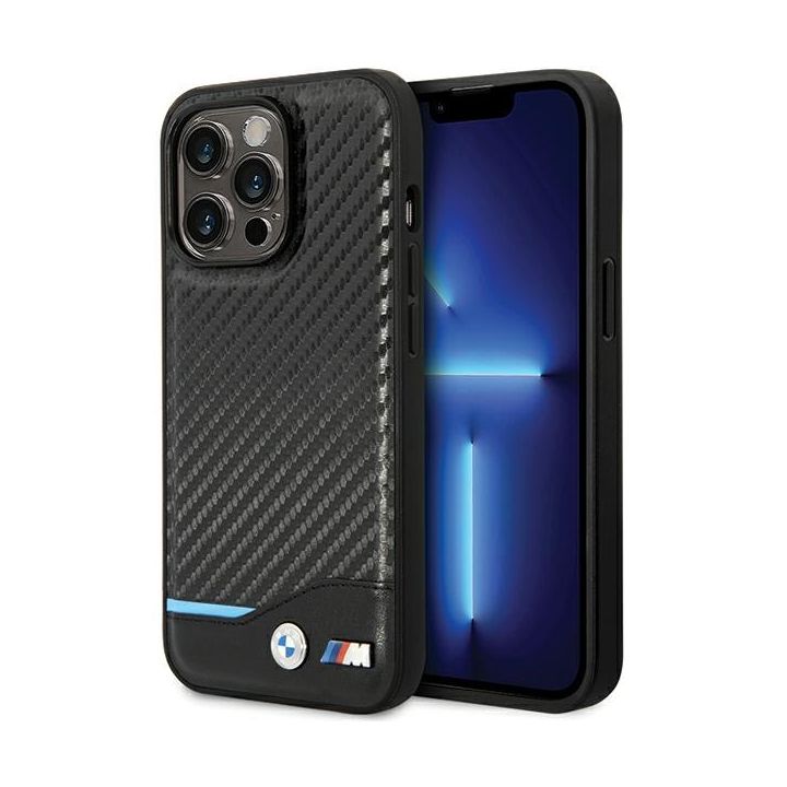 Etui BMW BMHCP13L22NBCK iPhone 13 Pro / 13 6.1" czarny/black hardcase Leather Carbon na NearMe.pl