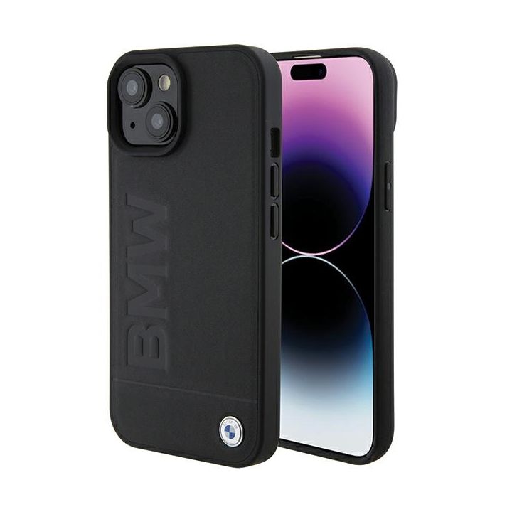 BMW BMHCP15MSLLBK iPhone 15 Plus / 14 Plus 6.7" czarny/black Leather Hot Stamp na NearMe.pl
