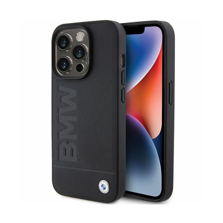 BMW BMHCP15LSLLBK iPhone 15 Pro 6.1"czarny/black Leather Hot Stamp na NearMe.pl