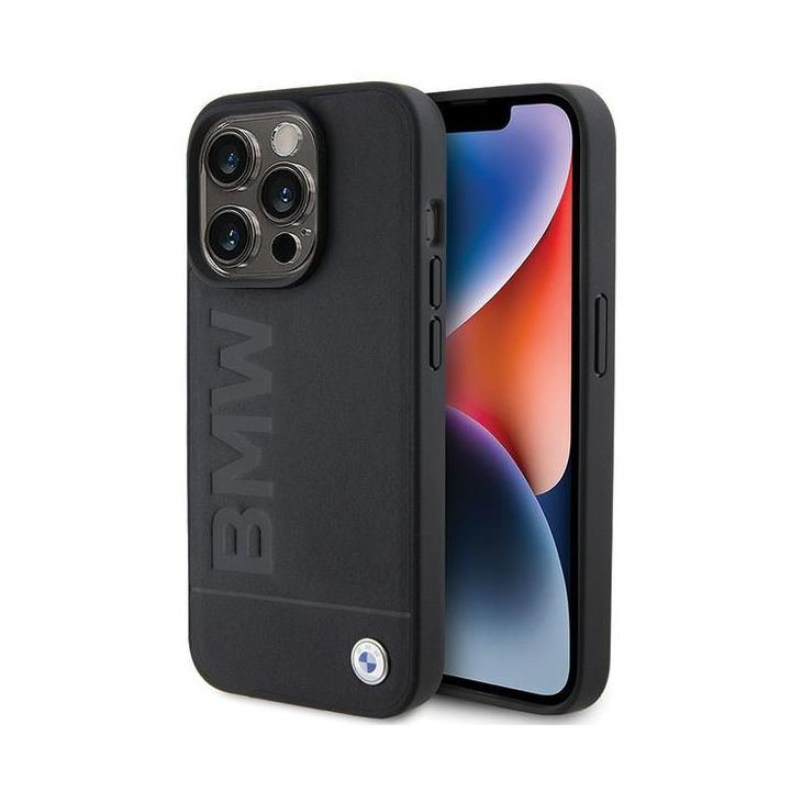 BMW BMHCP15XSLLBK iPhone 15 Pro Max 6.7"czarny/black Leather Hot Stamp na NearMe.pl