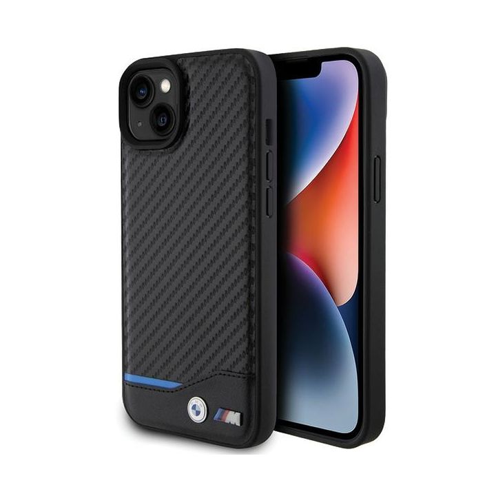 BMW BMHCP15M22NBCK iPhone 15 Plus / 14 Plus 6.7" czarny/black Leather Carbon na NearMe.pl