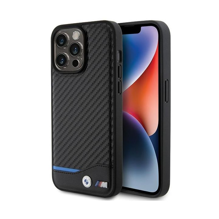BMW BMHCP15X22NBCK iPhone 15 Pro Max 6.7" czarny/black Leather Carbon na NearMe.pl