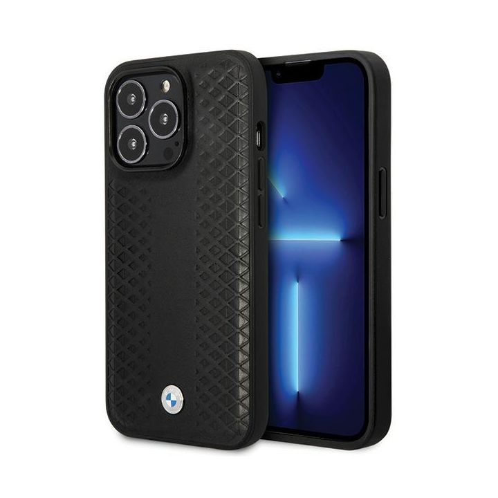 BMW BMHCP14L22RFGK iPhone 14 Pro 6.1"czarny/black Leather Diamond Pattern na NearMe.pl