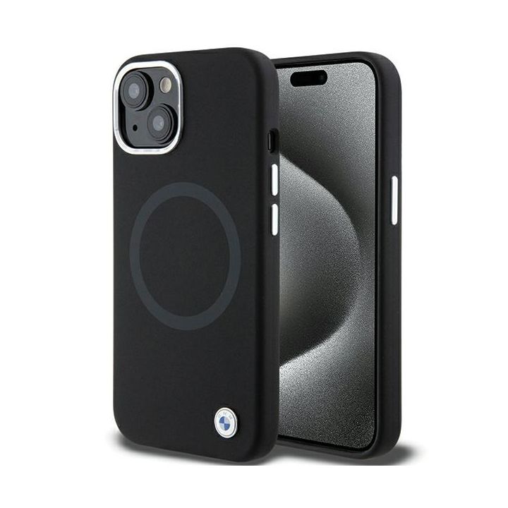 BMW BMHMP15SSILBK2 iPhone 15 / 14 / 13 6.1" czarny/black Signature Liquid Silicone MagSafe na NearMe.pl