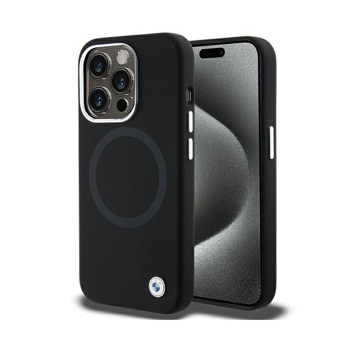 BMW BMHMP15LSILBK2 iPhone 15 Pro 6.1" czarny/black Signature Liquid Silicone MagSafe na NearMe.pl