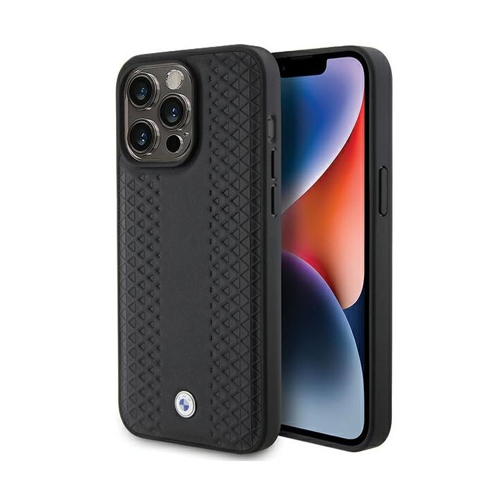 BMW BMHCP15L22RFGK iPhone 15 Pro 6.1" czarny/black Leather Diamond Pattern na NearMe.pl