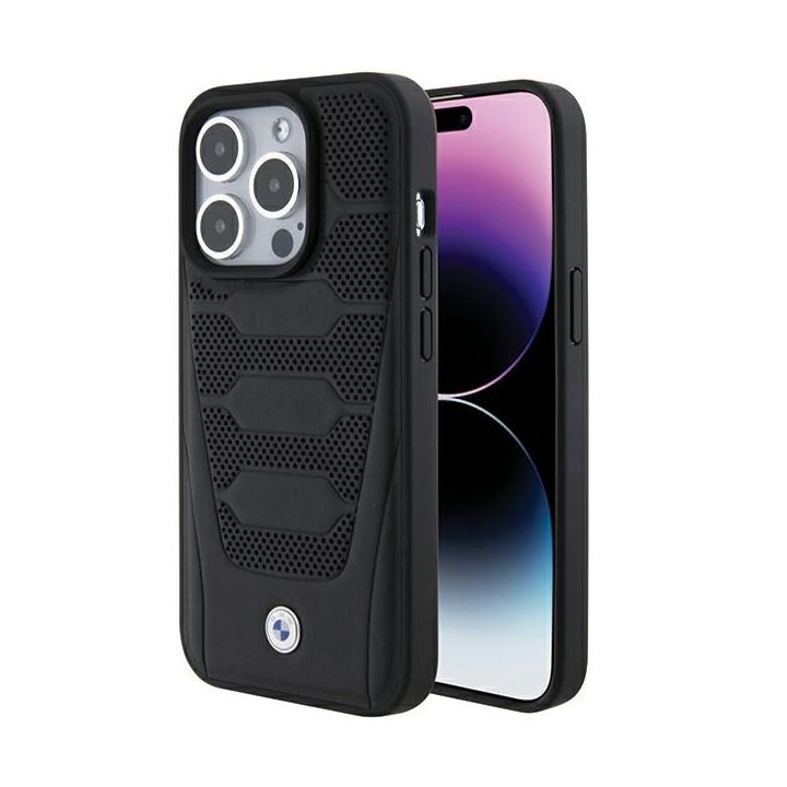 BMW BMHCP15L22RPSK iPhone 15 Pro 6.1"czarny/black Leather Seats Pattern na NearMe.pl