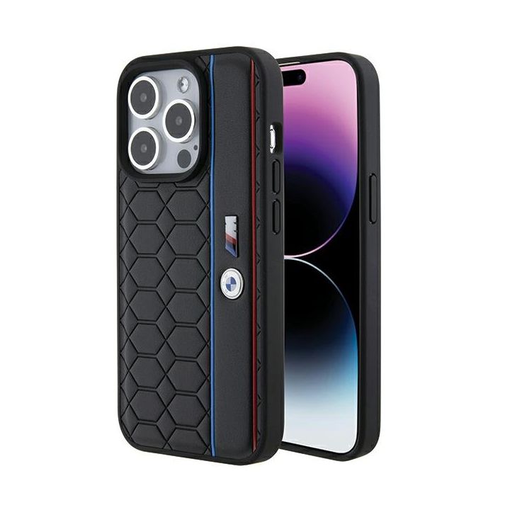BMW BMHCP15L22PGVK iPhone 15 Pro 6.1"czarny/black hardcase M Edition Hexo Pattern na NearMe.pl