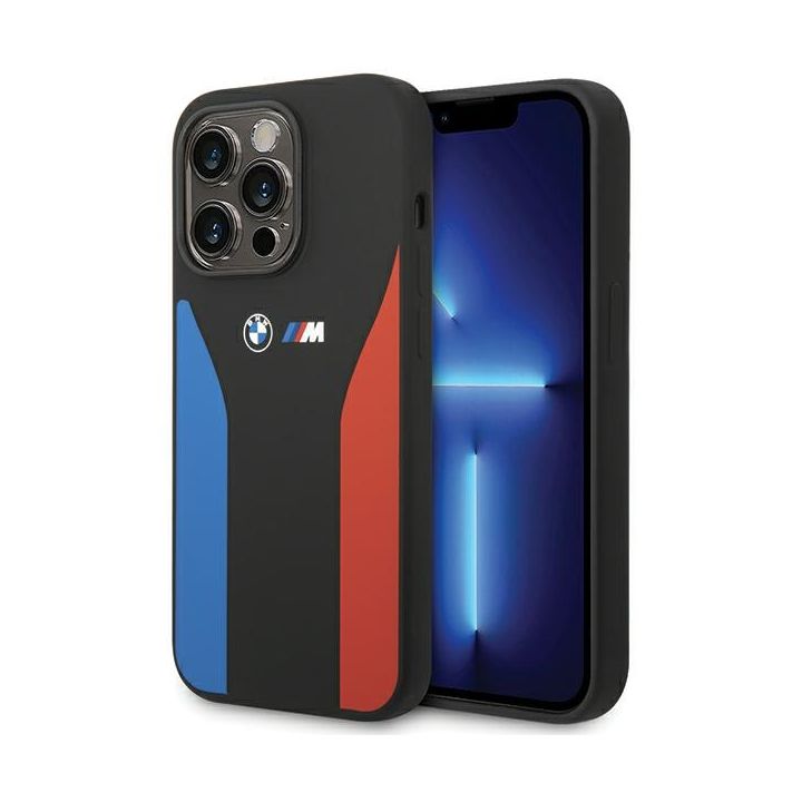 BMW BMHCP15L22SCSK iPhone 15 Pro 6.1"czarny/black Silicone Blue&Red Stripes M Collection na NearMe.pl