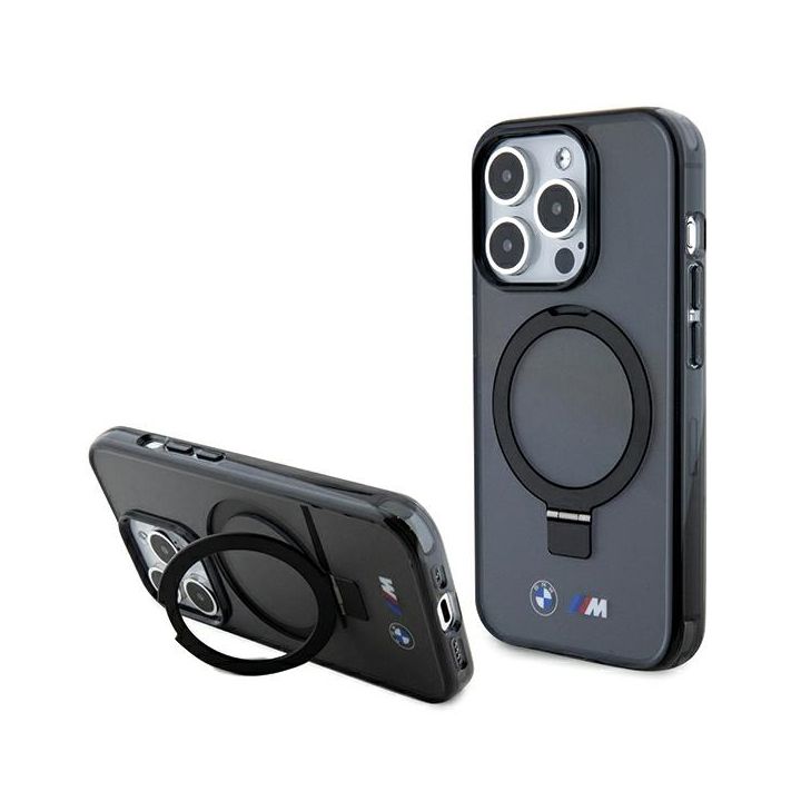BMW BMHMP15LURSK iPhone 15 Pro 6.1" czarny/black hardcase Ring Stand M Collection MagSafe na NearMe.pl