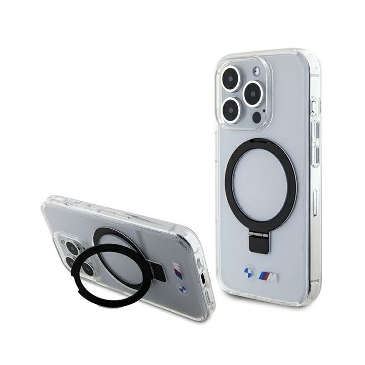 BMW BMHMP15LURST iPhone 15 Pro 6.1" przeźroczysty/clear hardcase Ring Stand M Collection MagSafe na NearMe.pl