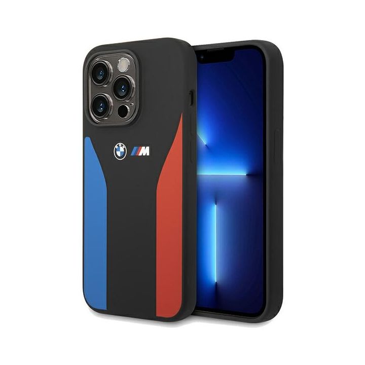 BMW BMHCP15X22SCSK iPhone 15 Pro Max6.7" czarny/black Silicone Blue&Red Stripes M Collection na NearMe.pl