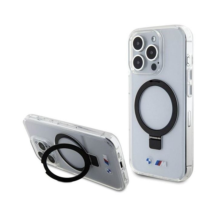 BMW BMHMP15XURST iPhone 15 Pro Max 6.7" przeźroczysty/clear hardcase Ring Stand M Collection MagSafe na NearMe.pl