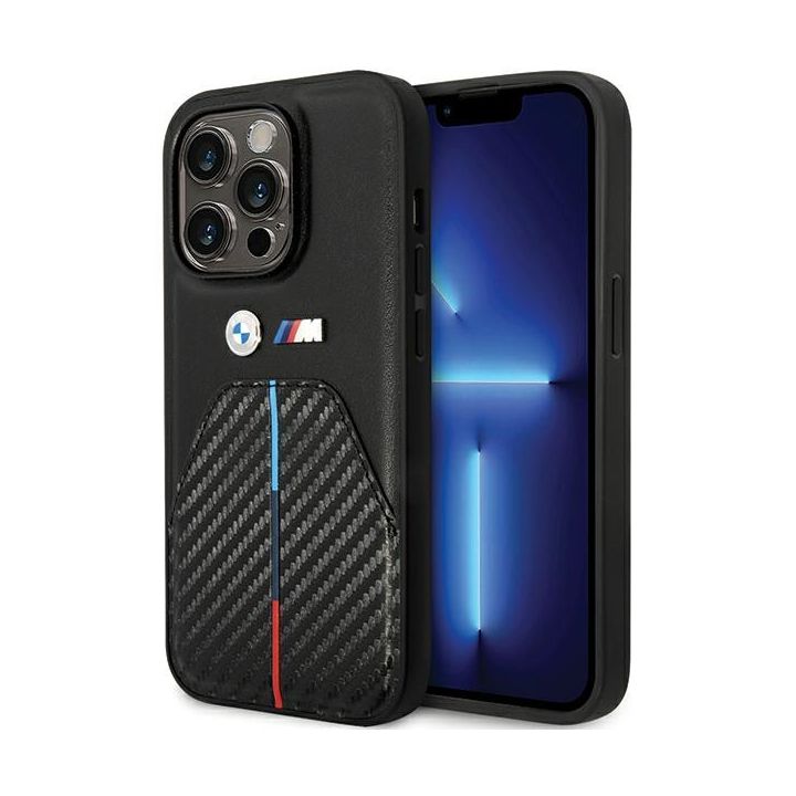 BMW BMHCP14L22NSTB iPhone 14 Pro 6.1"czarny/black Stamped Tricolor Stripe na NearMe.pl