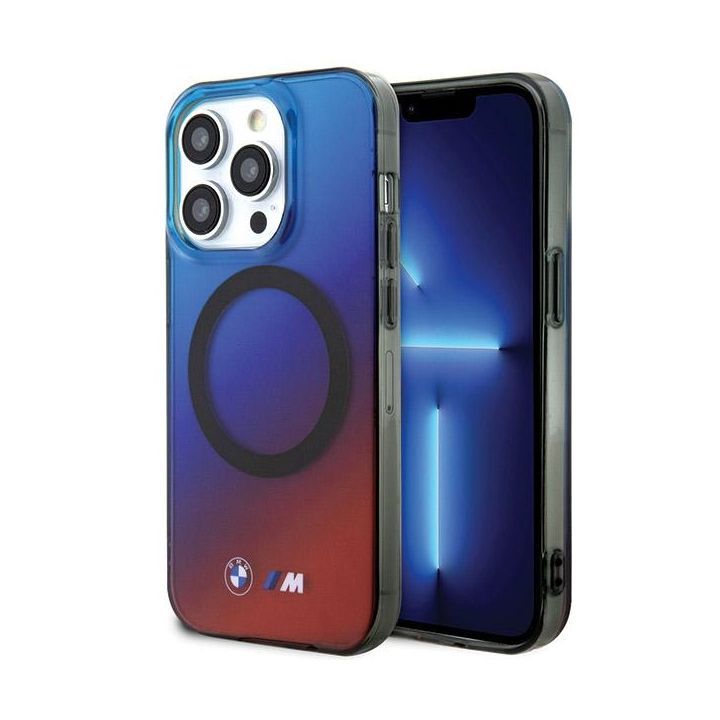 BMW BMHMP15XHTTG iPhone 15 Pro Max 6.7" czerwono-niebieski/red blue hardcase M Gradient MagSafe na NearMe.pl