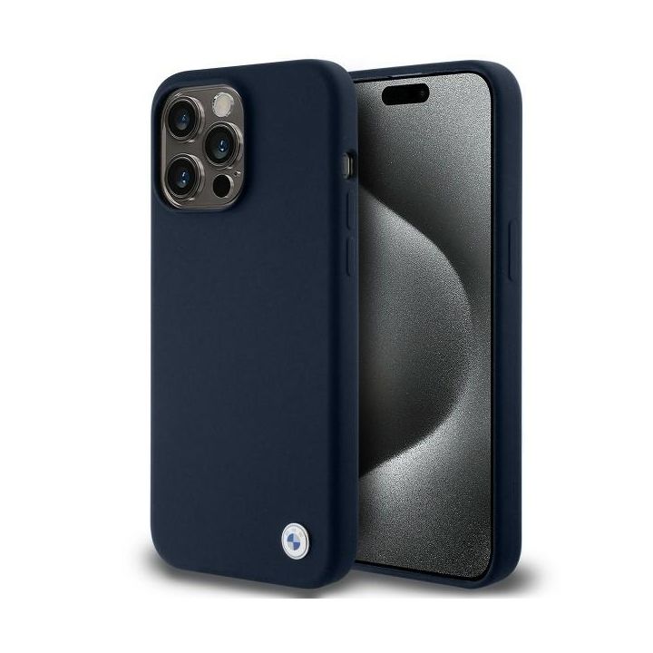 BMW BMHCP15LSILNA iPhone 15 Pro6.1" granatowy/navy hardcase Silicone Metal Logo na NearMe.pl