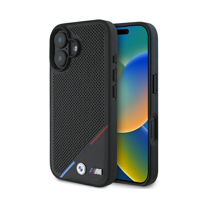 BMW BMHMP16M23PUPDK iPhone 16 Plus 6.7" czarny/black hardcase M Perforated Tricolor Line MagSafe na NearMe.pl