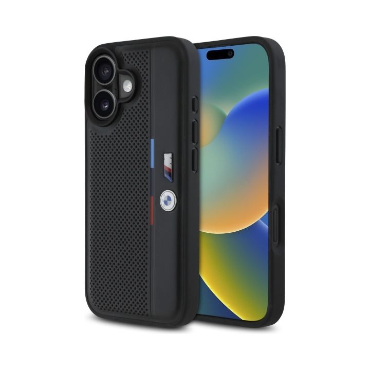 BMW BMHCP16S23PUPVK iPhone 16 6.1"czarny/black hardcase M Perforated Tricolor Detail Line na NearMe.pl
