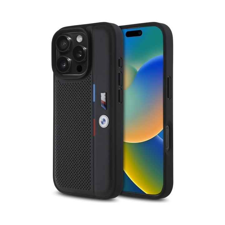 BMW BMHCP16L23PUPVK iPhone 16 Pro 6.3" czarny/black hardcase M Perforated Tricolor Detail Line na NearMe.pl